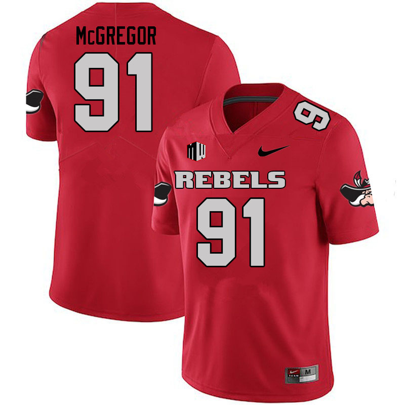 Men #91 Noah McGregor UNLV Rebels College Football Jerseys Sale-Scarlet